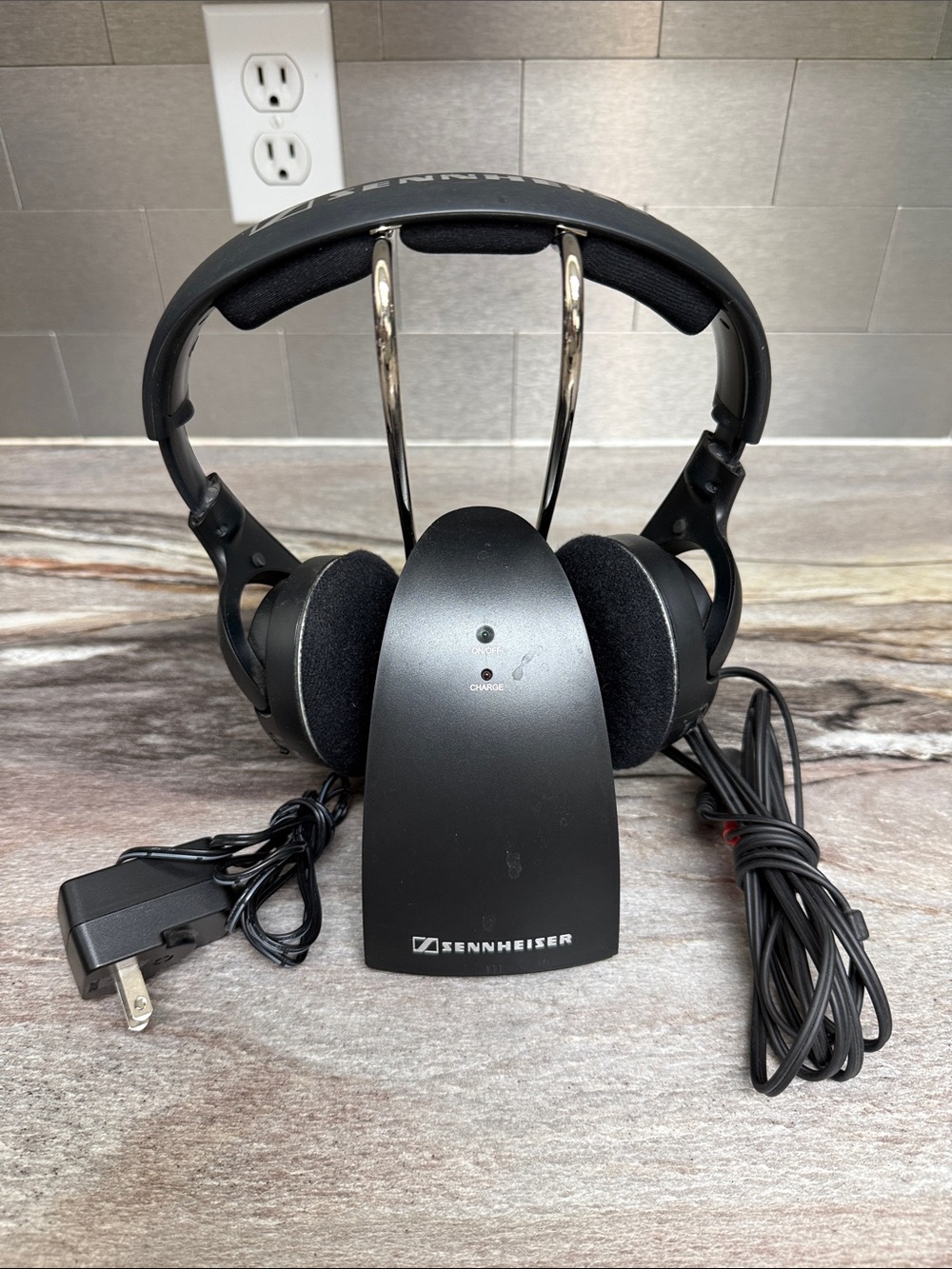 Sennheiser Black Wireless Over-Ear Headphones with Charging Stand